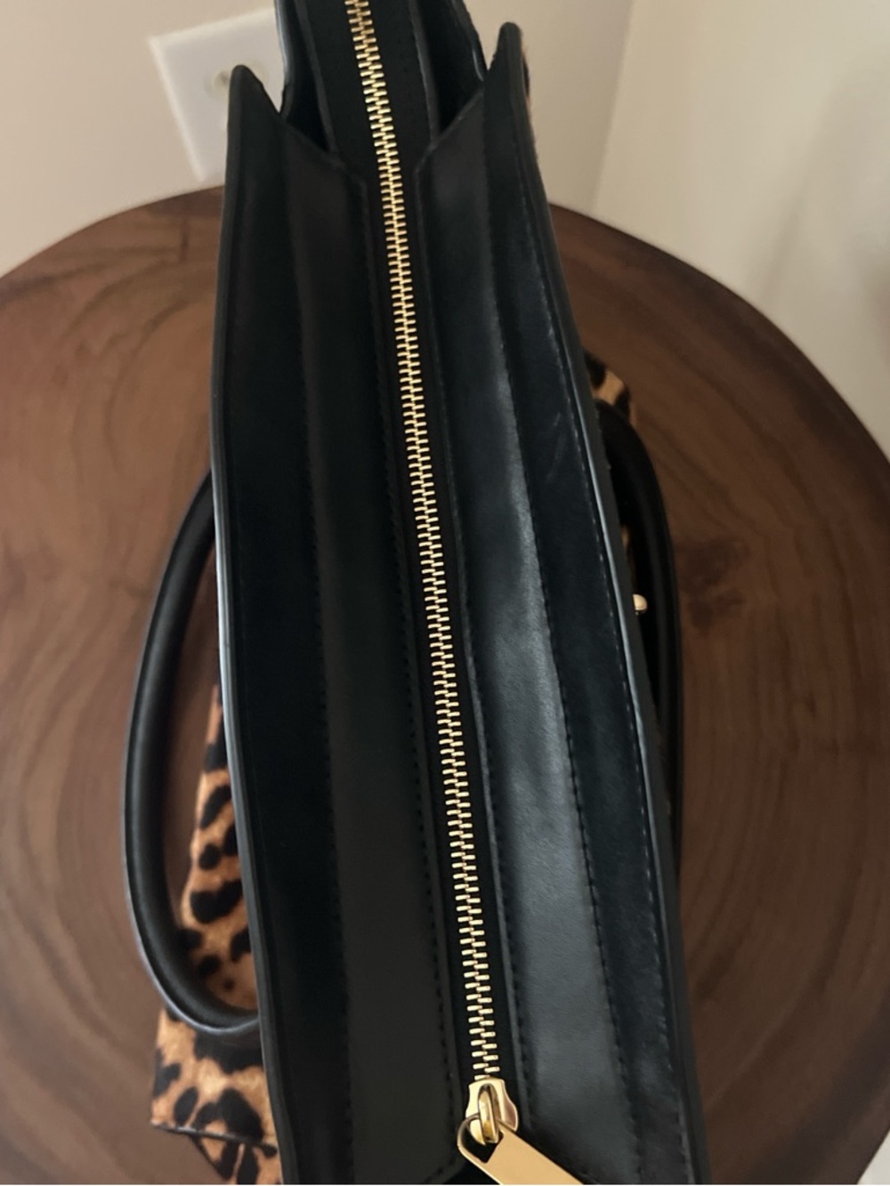 Michael Kors Leopard-Print Satchel with Black Trim - Picture 8 of 8